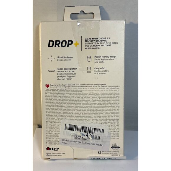 OtterBox Symmetry Series Black Case iPhone 12/12 Pro Drop+ Protection - Picture 3 of 6